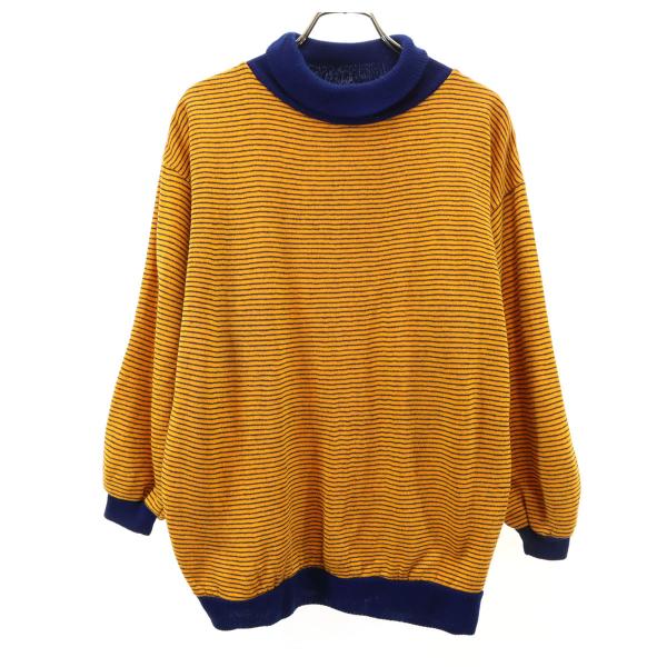 TOWNCRAFT（タウンクラフト） ボーダー柄 7分袖 タートルネック