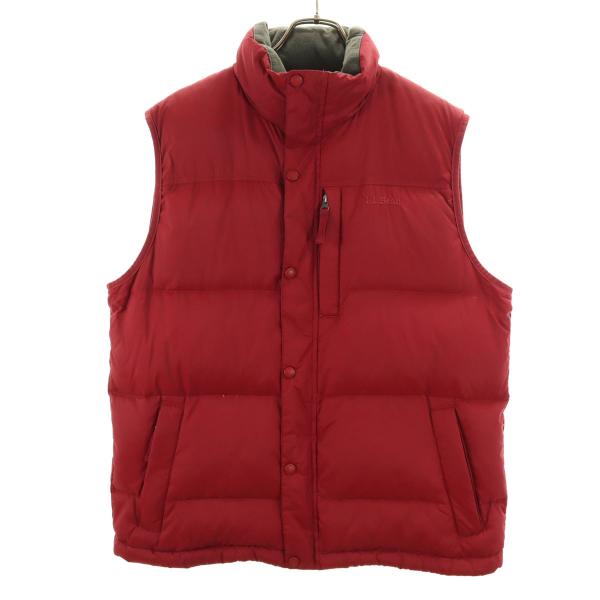 美品 90s LLBean 赤 ダウンベスト 山タグ kids L 体感メンズＭ L.L.Bean（エルエルビーン） ダウンベスト L レッド系 アウトドア