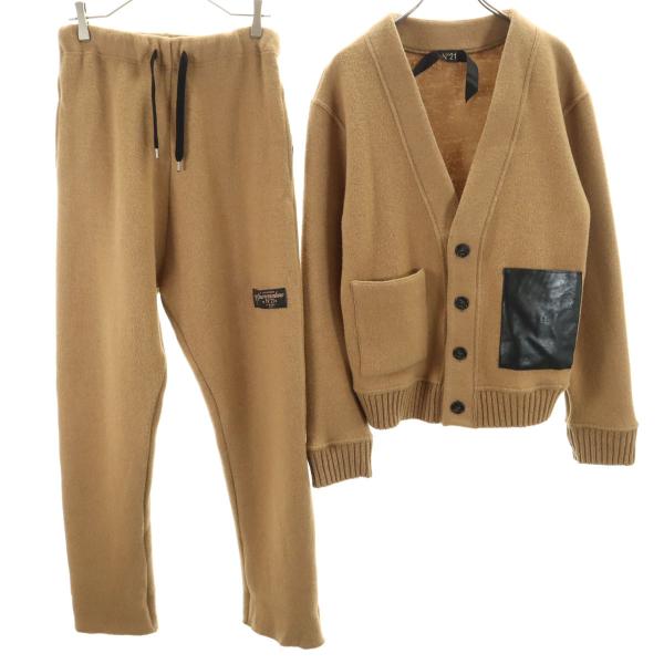 N°21 ヌメロ ヴェントゥーノ イタリア製 ウールブレンド 長袖 カーディガン 上下セットアップ S ブラウン レディース N°21（ヌメロヴェントゥーノ） ヌメロ ヴェントゥーノ イタリア製
