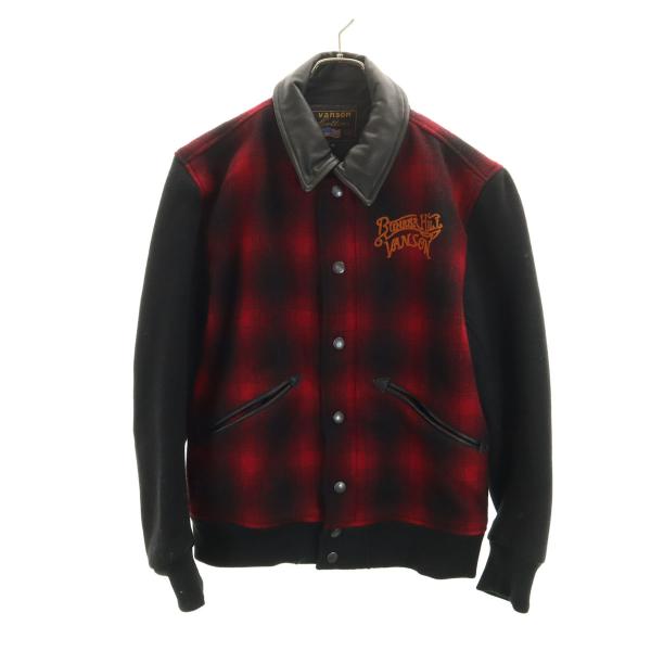 VANSON（バンソン） ウールブレンド チェック スタジャン M レッド