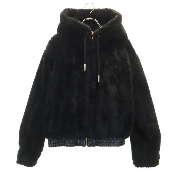 【希少Lサイズ】ZARA ザラ フェイクファー ジャケット ブラック　ブルゾン ZARA（ザラ） フェイクファー ブルゾン M ブラック レディース 古着