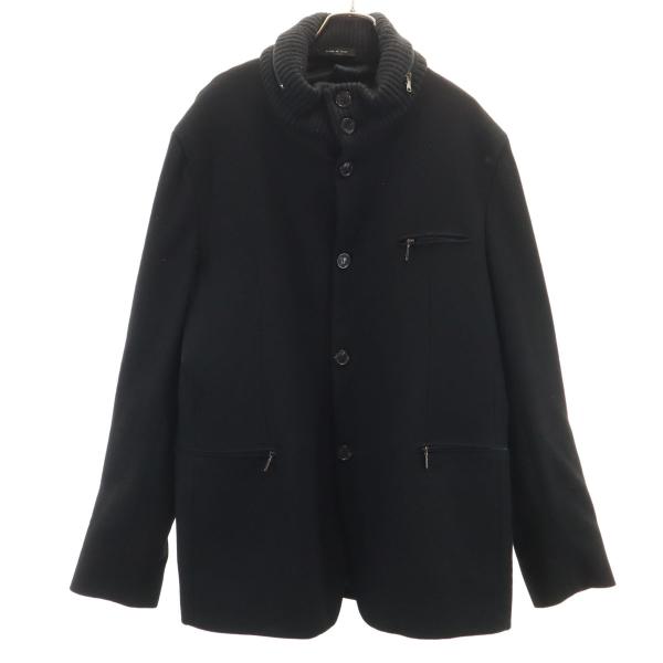 古着 Emporio Armani エンポリオアルマーニ イタリア製 ウールジャケット 56 ブラック ビッグサイズ メンズ Emporio Armani エンポリオアルマーニ イタリア製 ウールジャケット 56
