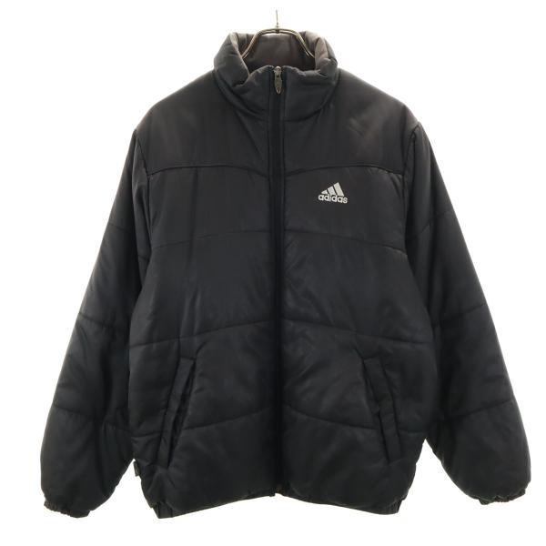 adidas COUGARS フード付きジャケット サイズ　M 古着 adidas（アディダス） 中綿ジャケット M ブラック メンズ 古着 中古