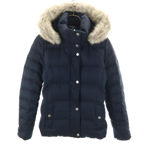 美品   トミーヒルフィガー パファーベスト ロングコート Sサイズ ネイビー レディース 古着 中古 USED TOMMY HILFIGER - 美品 TOMMY HILFIGER トミーヒルフィガー ダウン