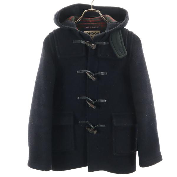 LONDON TRADITION ロンドントラディション イギリス製 ウールブレンド ダッフルコート 34 ネイビー メンズ 古着 中古