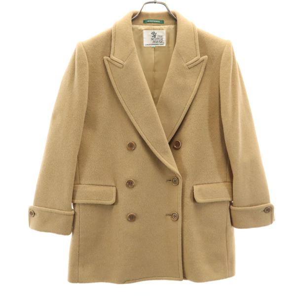 THE SCOTCH HOUSE スコッチハウス 圧縮ウール ピーコート 9A2 ベージュ レディース 古着 中古