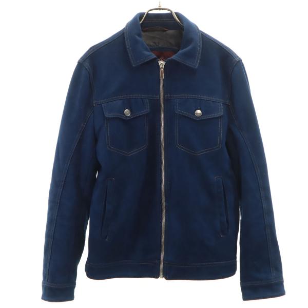 未使用 ZARA 本革 スプリットスエードレザージャケット ネイビーブルー М ZARA MAN ザラマン フェイクスエード ジャケット S ネイビー メンズ