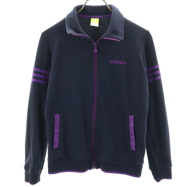 【/アディダス】ジャージ ジャケット ネイビー 紫　S adidas NEO LABEL アディダス ネオレーベル スウェット トラック