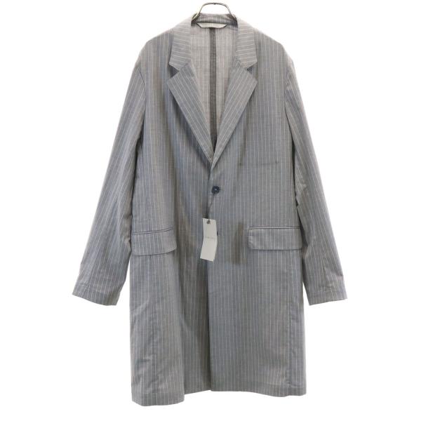 未使用 ZARA MAN ザラマン ストライプ柄 チェスターコート M グレー