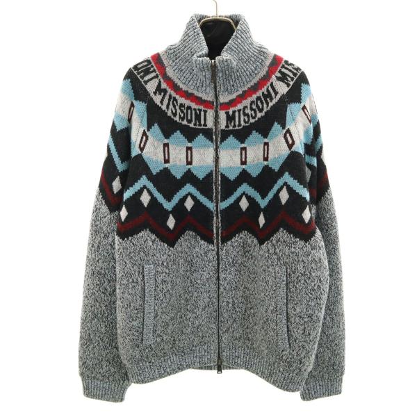 MISSONI（ミッソーニ） フェアアイル柄 ニットジャケット 48 マルチ
