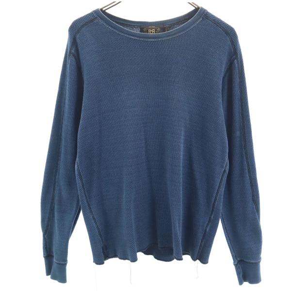 ダブルアールエル RRL 長袖 インディゴ染め Tシャツ S ネイビー Ralph