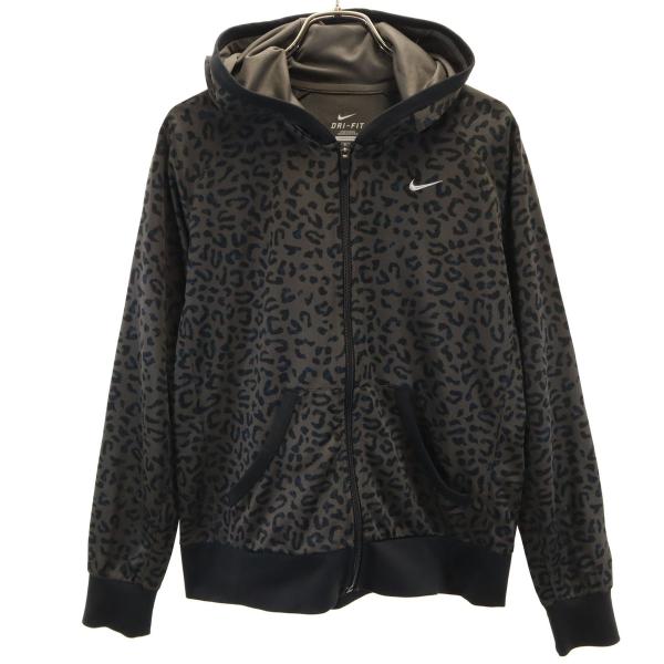 NIKE（ナイキ） レオパード 長袖 ジップパーカー M チャコールグレー