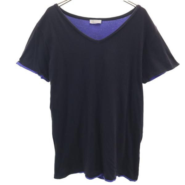 美品✨ Christian Dior 半袖ニット Vネック ブラック 黒 L Dior ディオール 半袖 Vネック Tシャツ M ブラック レディース 古着