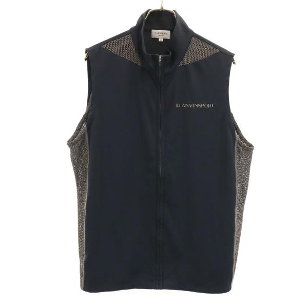 LANVIN SPORT ランバン スポーツ ジップ ベスト 40 ブラック メンズ 古着 中古