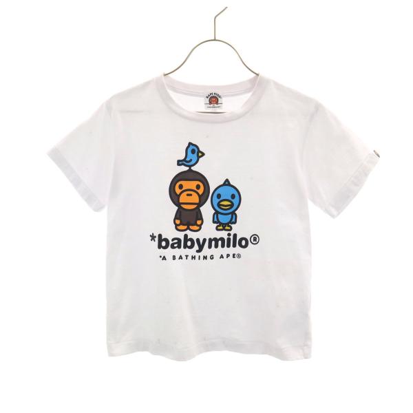 BAPE KIDS ベイプキッズ 半袖 Tシャツ 130 ホワイト アベイシング