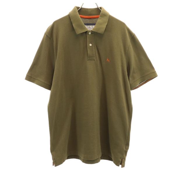 Eddie Bauer エディーバウアー 半袖 ポロシャツ L カーキ 鹿の子地 メンズ 古着 中古
