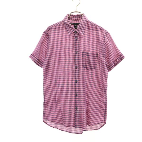 MARC BY MARC JACOBS マークバイマークジェイコブス チェック柄 半袖 シャツ S ピンク レディース 古着 中古