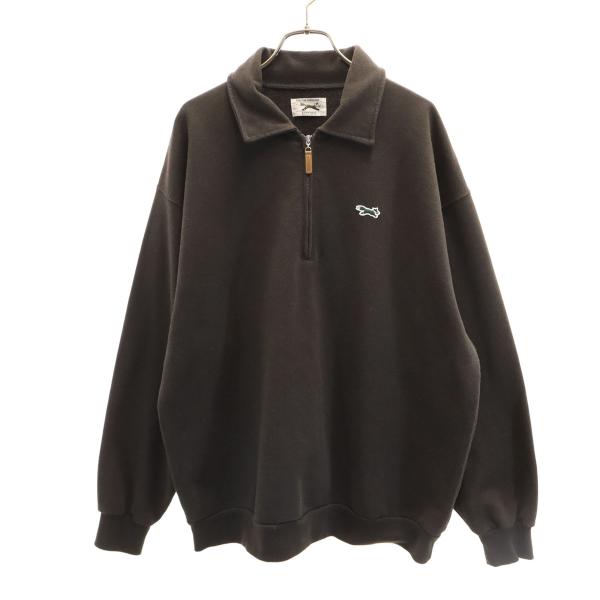 TOWNCRAFT タウンクラフト FREAK'S STORE フリークスストア別注 長袖 ハーフジップ ポロ スウェット M チャコールブラウン メンズ 古着 中古