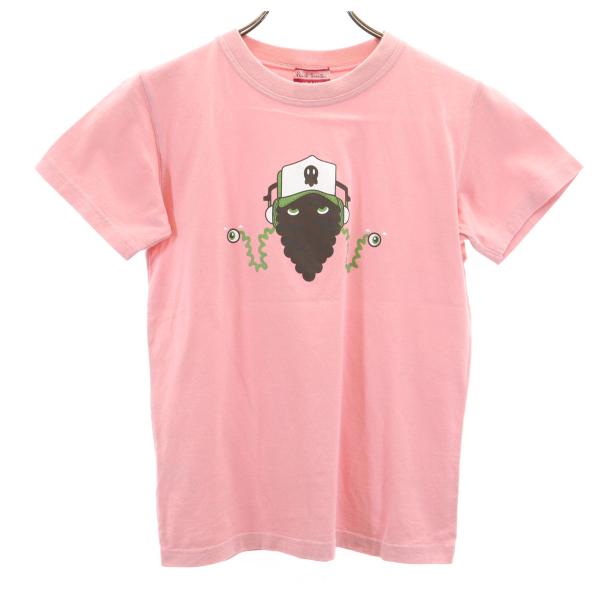 Paul Smith JEANS ポールスミスジーンズ Pete Fowler ピートファウラー コラボ MONSTERISM 半袖 Tシャツ M ピンク モンスター レディース 古着 中古