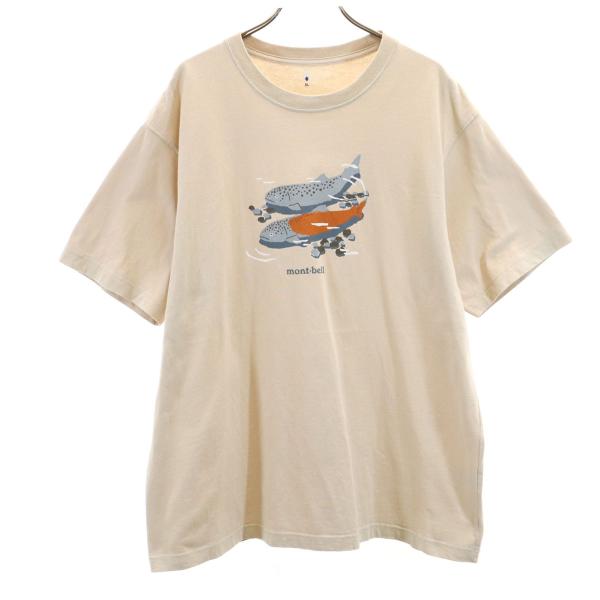 mont-bell モンベル 半袖 Tシャツ XL ベージュ アウトドア メンズ 古着 中古