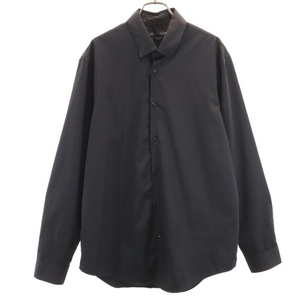 ZARA ザラ 長袖 シャツ L ブラック メンズ 古着 中古