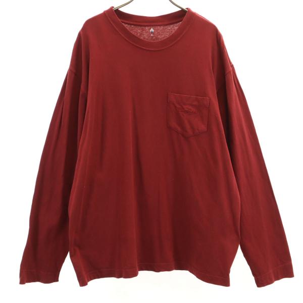 mont-bell モンベル 長袖 Tシャツ XL ボルドー ロンT ポケT メンズ 古着 中古