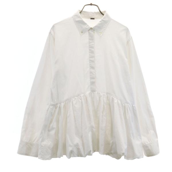 Mila Owen ミラオーウェン 長袖 ギャザー シャツ ホワイト レディース 古着 中古