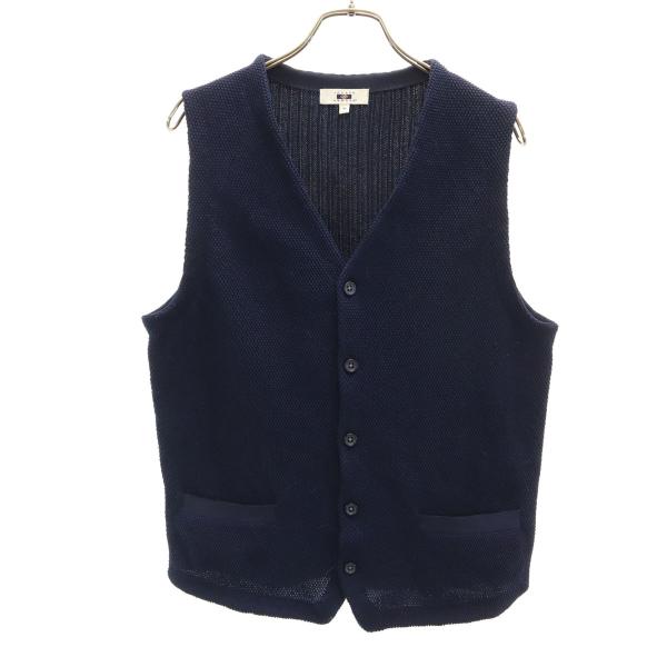 JOSEPH ABBOUD ジョセフアブード ニット ジレベスト M ネイビー メンズ 古着 中古