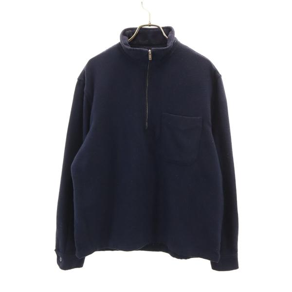 ZARA ザラ 長袖 ハーフジップ シャツ S ネイビー メンズ 古着 中古