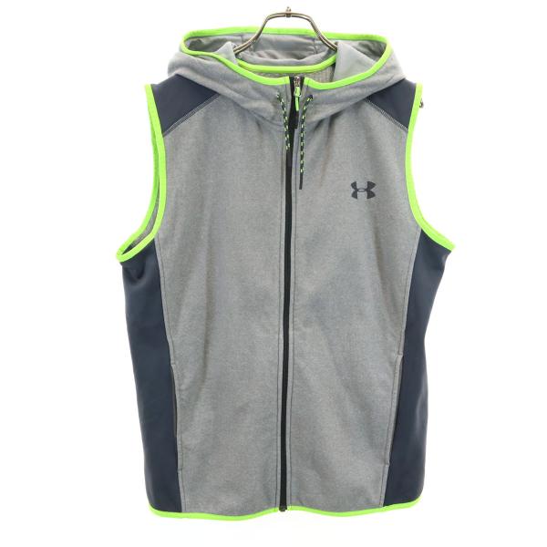 UNDER ARMOUR アンダーアーマー ジップ ベスト SM グレー メンズ 古着 中古