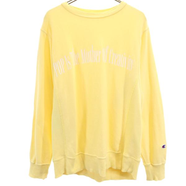 Champion チャンピオン リバースウィーブ 長袖 スウェット トレーナー M イエロー メンズ 古着 中古