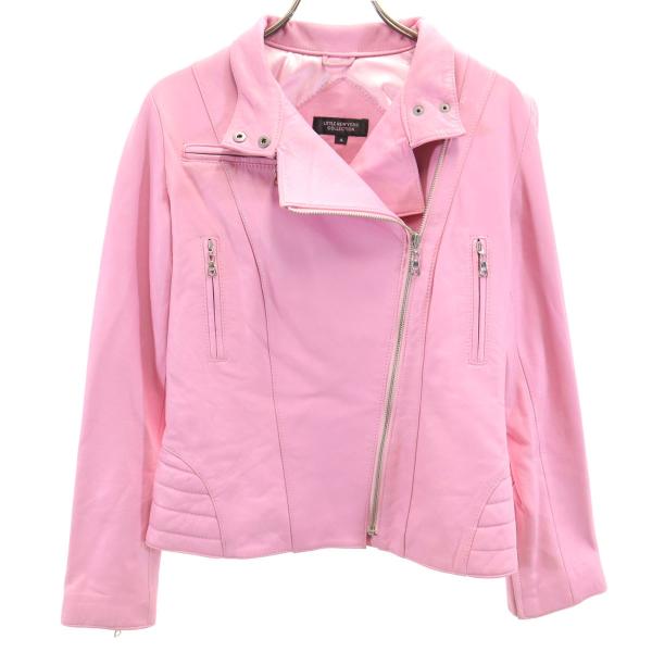 LITTLE NEW YORK COLLECTION リトルニュヨークコレクション レザージャケット 4 ピンク レディース 古着 中古