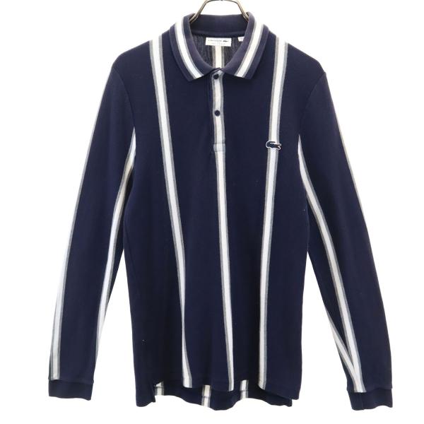 LACOSTE（ラコステ） フランス製 ストライプ柄 長袖 ポロシャツ 3