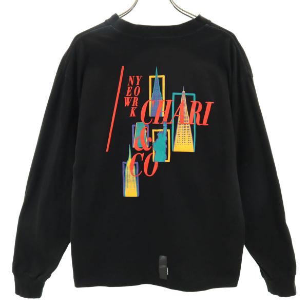 CHARI&amp;CO. チャリアンドコー NYプリント 長袖 Tシャツ F ブラック ロンT レディース 古着 中古