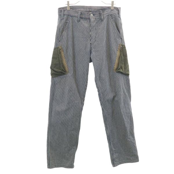 ✨日本製 KOJIMA GENES OVER ALLS ドッキングパンツ 32✨ 児島ジーンズ KOJIMA GENES OVER ALLS 日本製 ヒッコリーデニム カーゴ