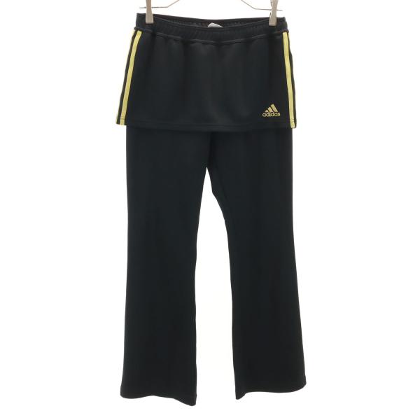 adidas アディダス トレーニング ロングジャージパンツ M ブラック レディース 古着 中古