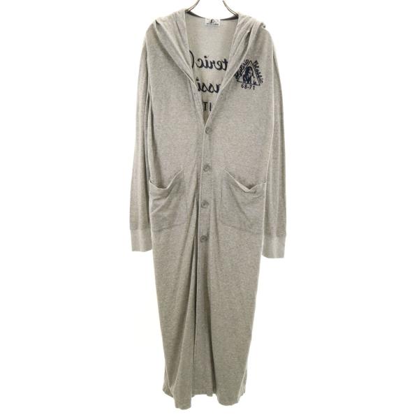 HYSTERIC GLAMOUR ヒステリックグラマー チェーン刺繍 長袖 ロング パーカー FREE グレー レディース HYSTERIC GLAMOUR（ヒステリックグラマー） チェーン刺繍 長袖 ロング