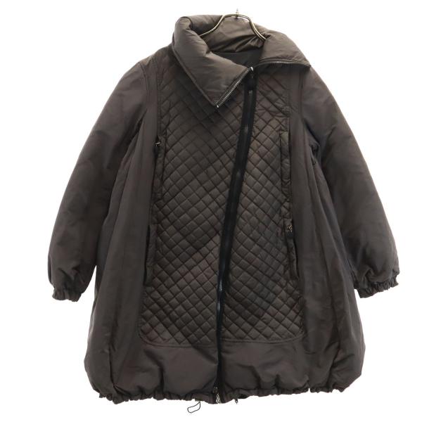 MONCLER モンクレール ハンガリー製 SASLONG ダウンコート チャコールブラウン系 キルティング レディース MONCLER（モンクレール） ハンガリー製 SASLONG ダウンコート