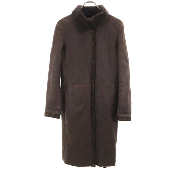 FENDI（フェンディ） ムートンコート 38 ブラウン レディース 古着 