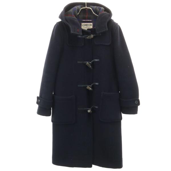 LONDON TRADITION ロンドントラディション イギリス製 ウールブレンド ダッフルコート 36 ネイビー メンズ 古着 中古