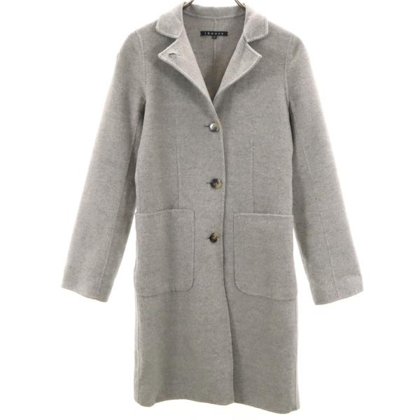 極美品 セオリーリュクス 2wayカシミヤ混ウールコート グレー 40 theory（セオリー） ウール コート P グレー レディース 古着 中古