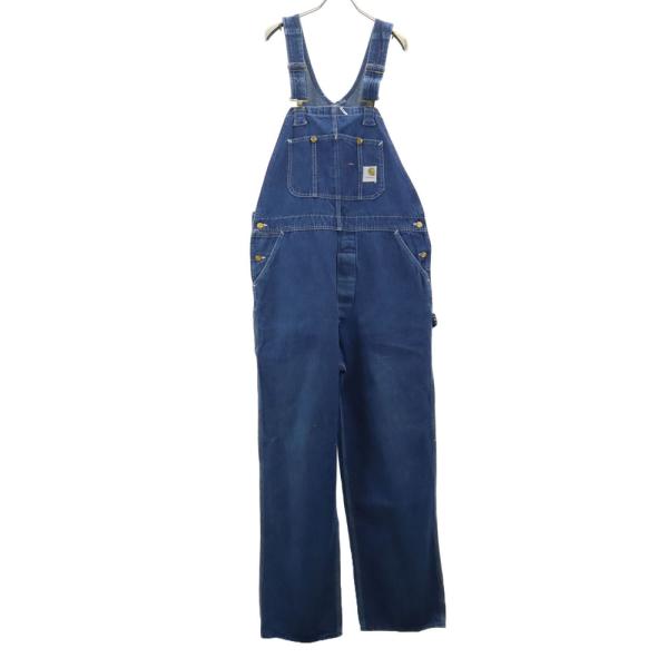 カーハート☆オーバーオール 古着 プリントタグ ヴィンテージ 60s〜70s Carhartt（カーハート） 70s USA製 ヴィンテージ プリントタグ デニム