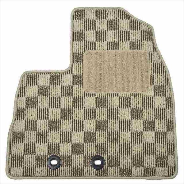 カーフロアマット(1台分)ダイハツ ミラジーノ H16.11-H21.04 L650S ボックス柄 ベージュ