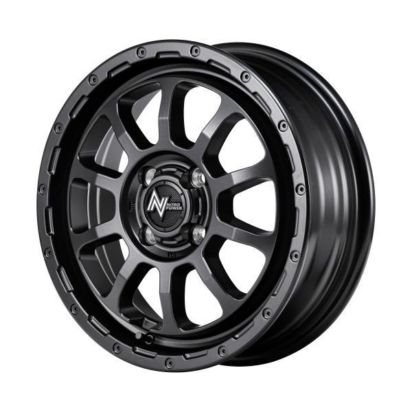 4本セット MID NITRO POWER M10 PERSHING BARREL BLACK EDITION 14インチ 4.5J 4H100 +45 バレルブラック