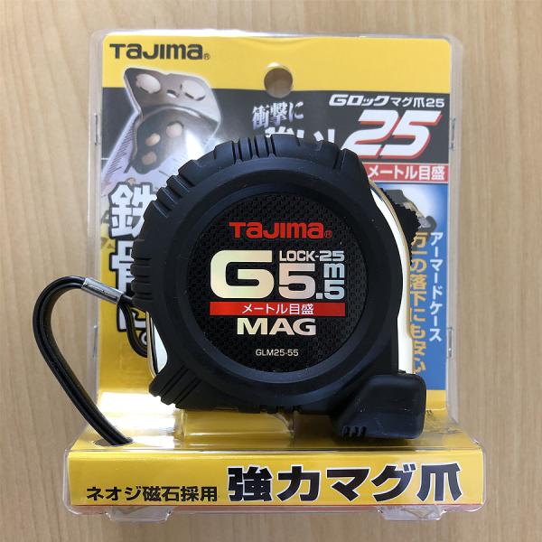 Tajima 特価市 TAJIMA タジマ Gロック マグ爪 25 メートル目盛 25mm幅