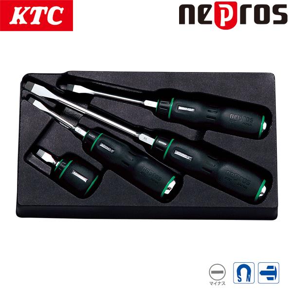 KTC ネプロス 樹脂柄マイナスドライバセット 4本組 NTD1M04 KTC ネプロス 樹脂柄マイナスドライバセット 4本組 NTD1M04
