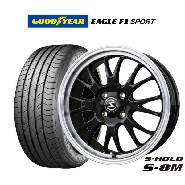 サマータイヤ ホイール4本セット BADX エスホールド S-8M グッドイヤー イーグル F1 SPORT 195/50R16