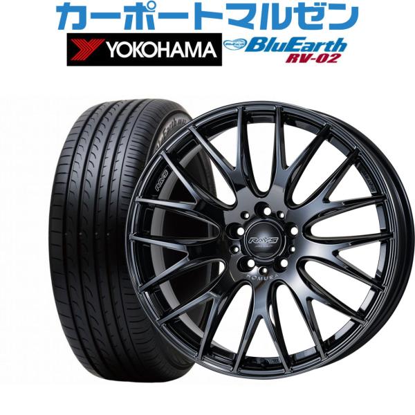 サマータイヤ ホイール4本セット レイズ HOMURA ホムラ 2×9 Plus JET BLACK EDITION III ヨコハマ BluEarth ブルー