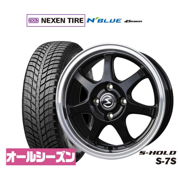オールシーズンタイヤ ホイール4本セット BADX エスホールド S-7S NEXEN ネクセン N blue 4Season 165/65R14