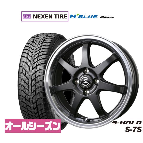 オールシーズンタイヤ ホイール4本セット BADX エスホールド S-7S NEXEN ネクセン N blue 4Season 165/65R14